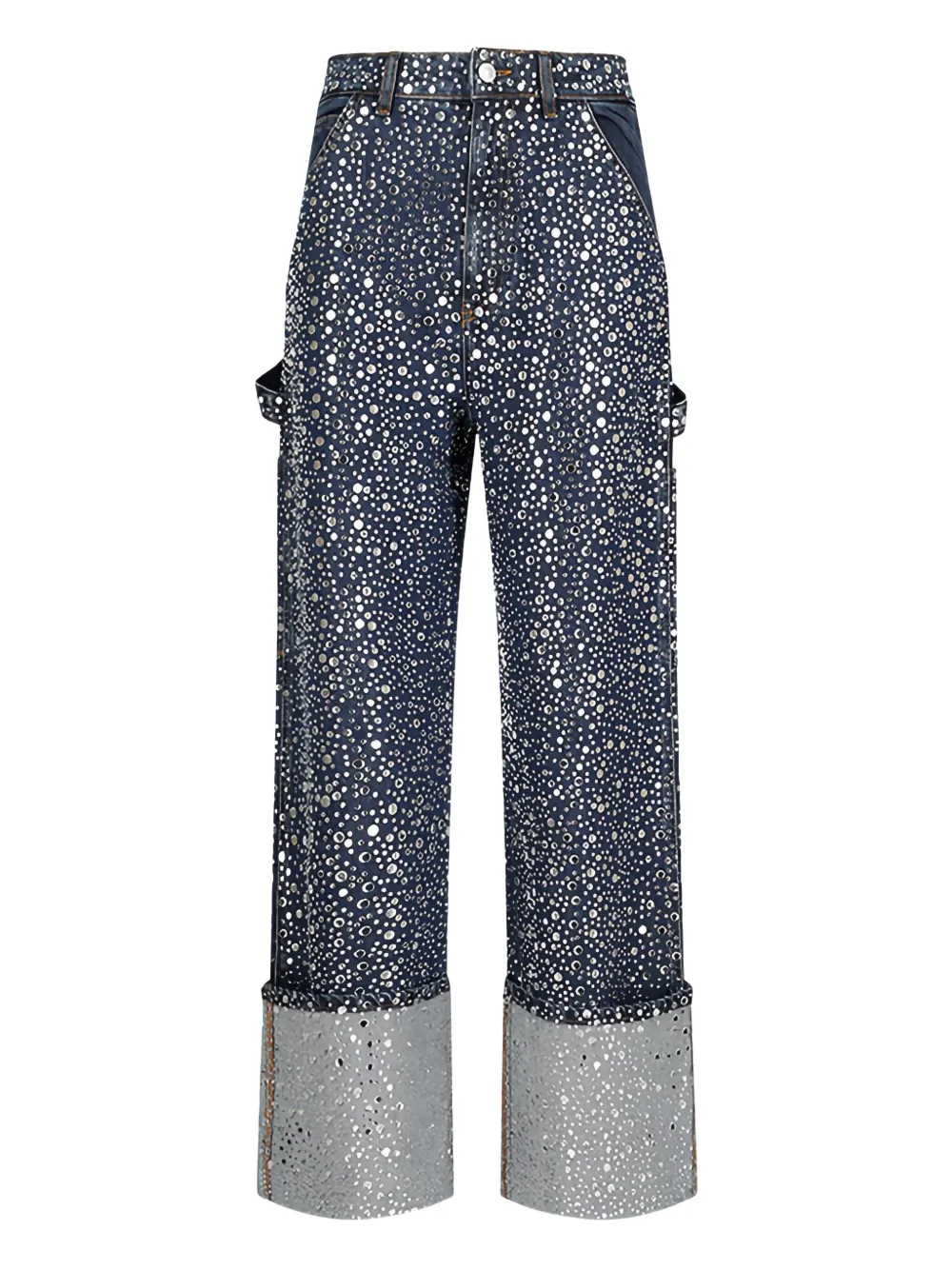 DES PHEMMES strass-embellished trousers