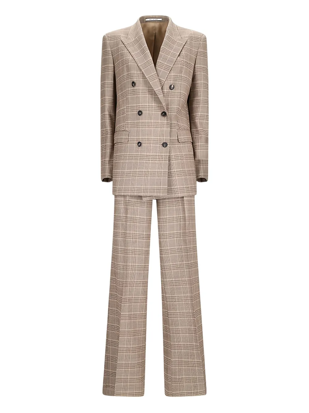 Tagliatore double-breasted checked blazer Beige