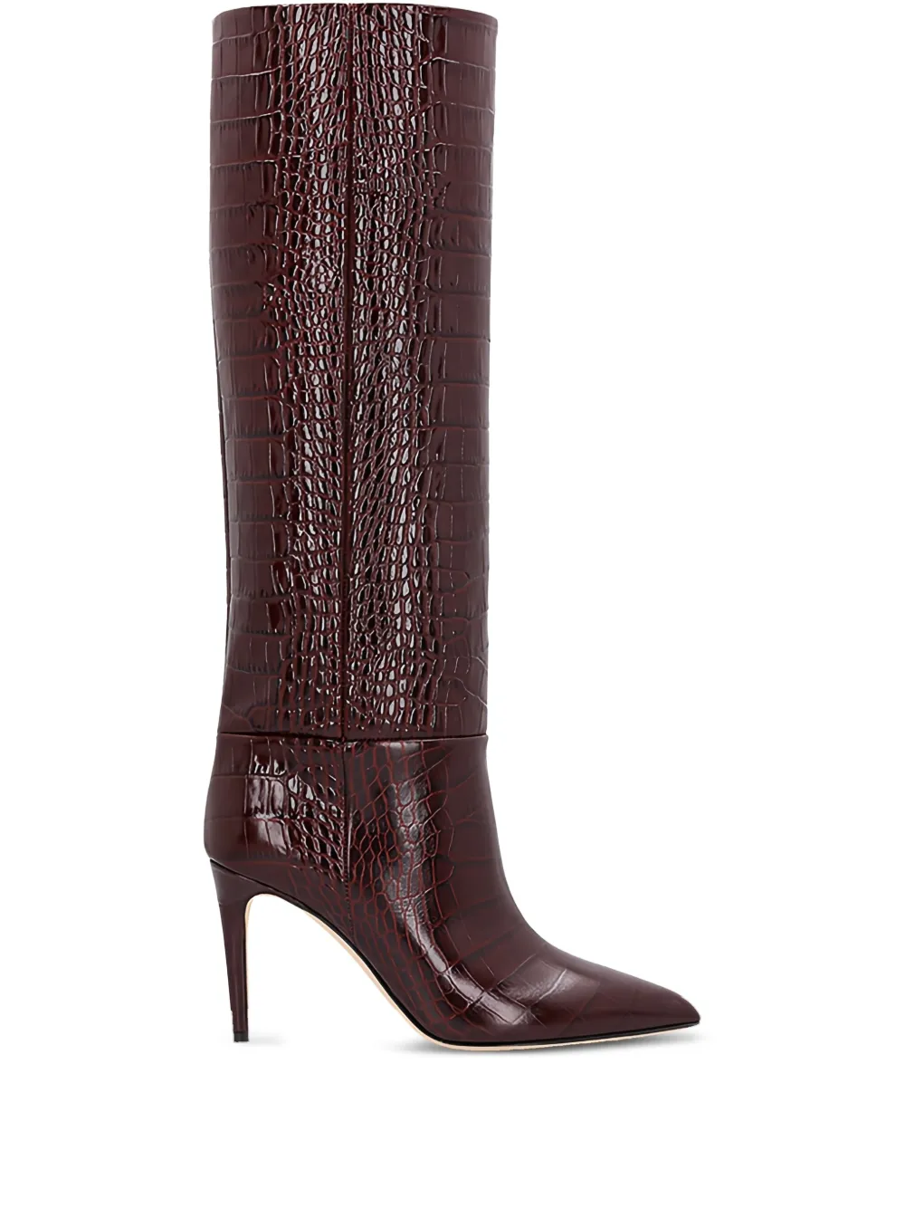 Paris Texas 85mm crocodile-embossed boots Brown