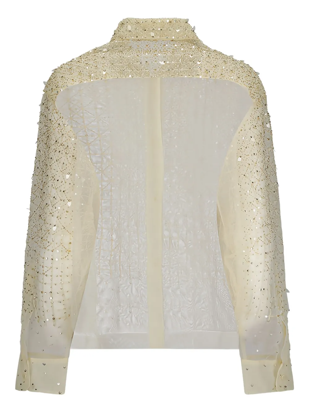 DES PHEMMES sequin-embellished tulle shirt - Geel