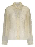DES PHEMMES sequin-embellished tulle shirt - Yellow