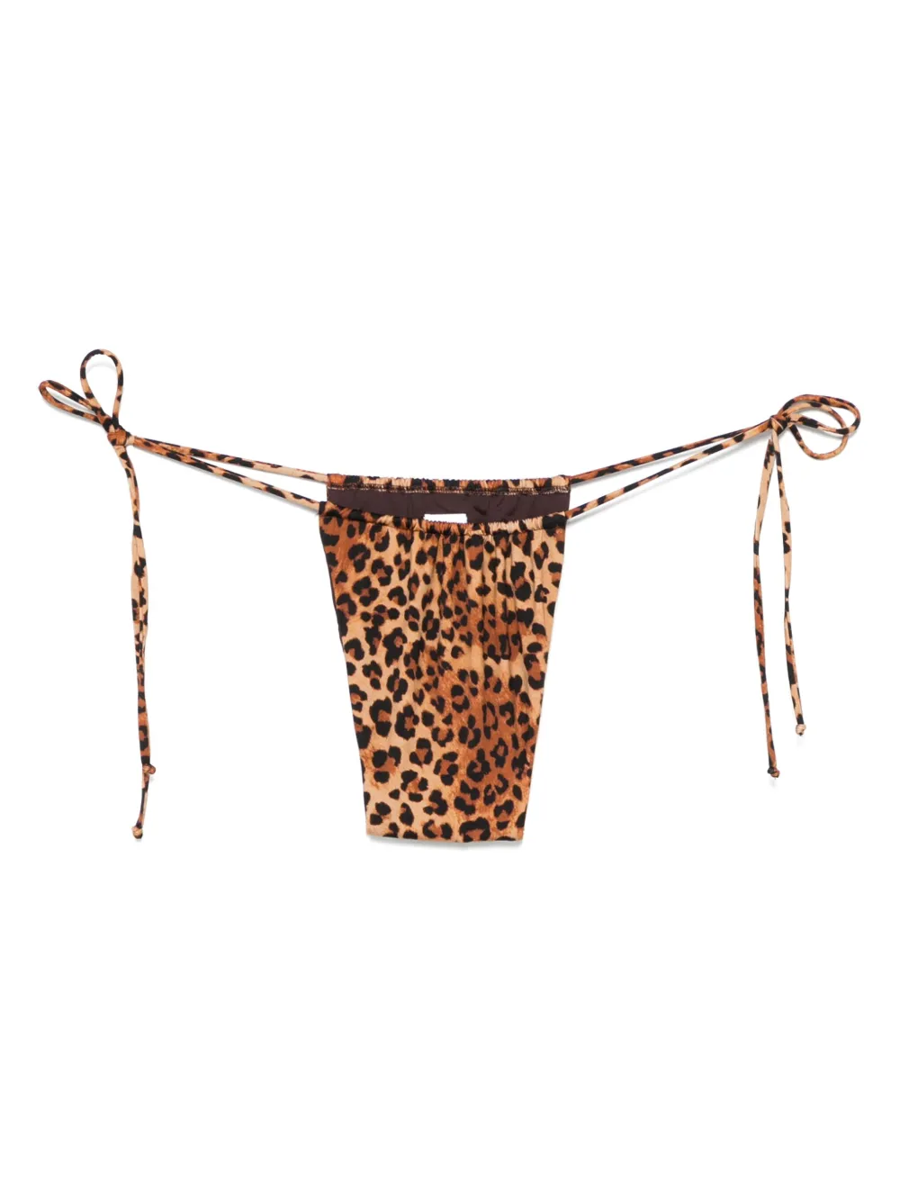 Mc2 Saint Barth Leopard-print Bikini Bottoms In Brown