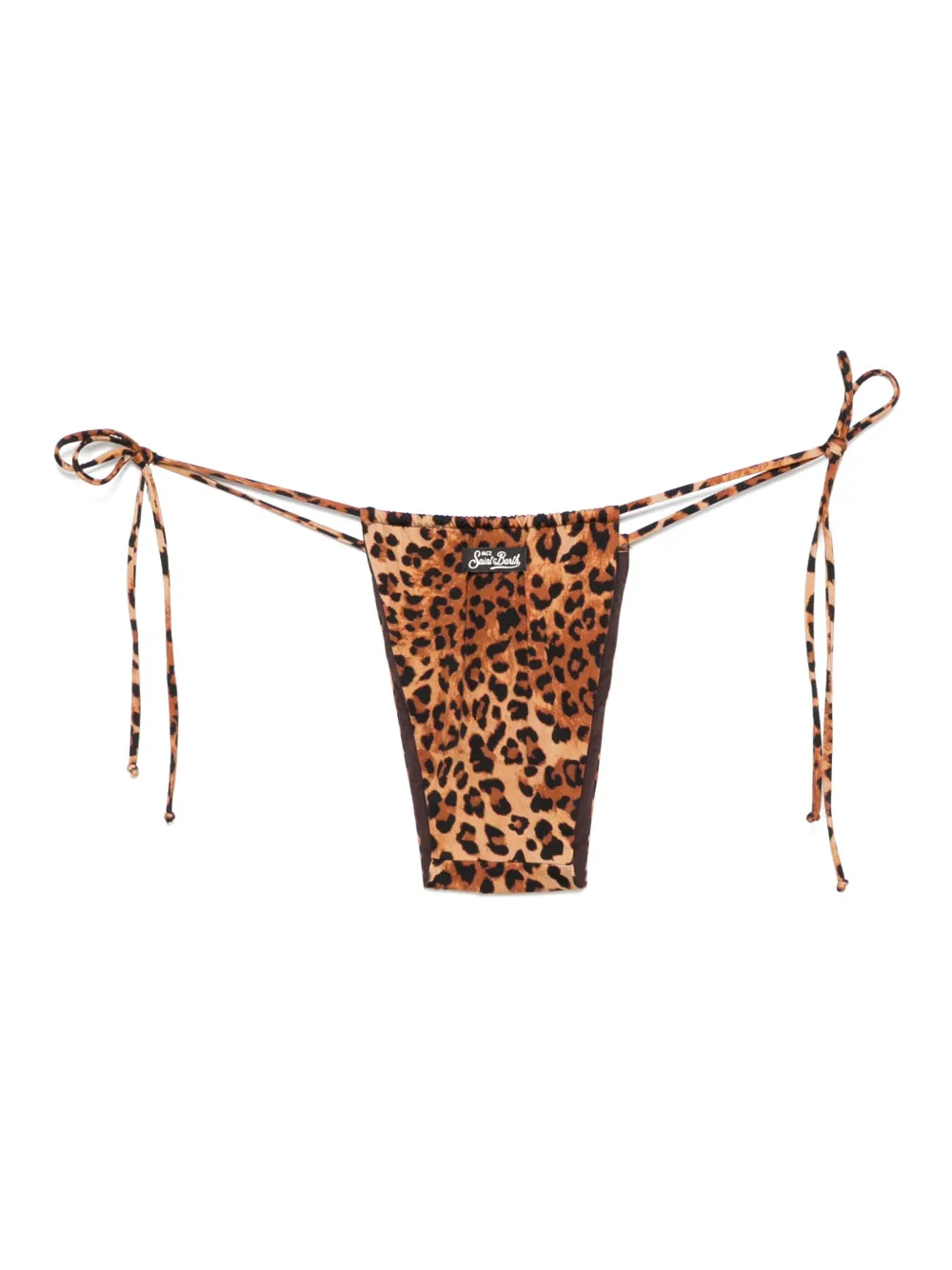 Mc2 Saint Barth Leopard-print Bikini Bottoms In Brown