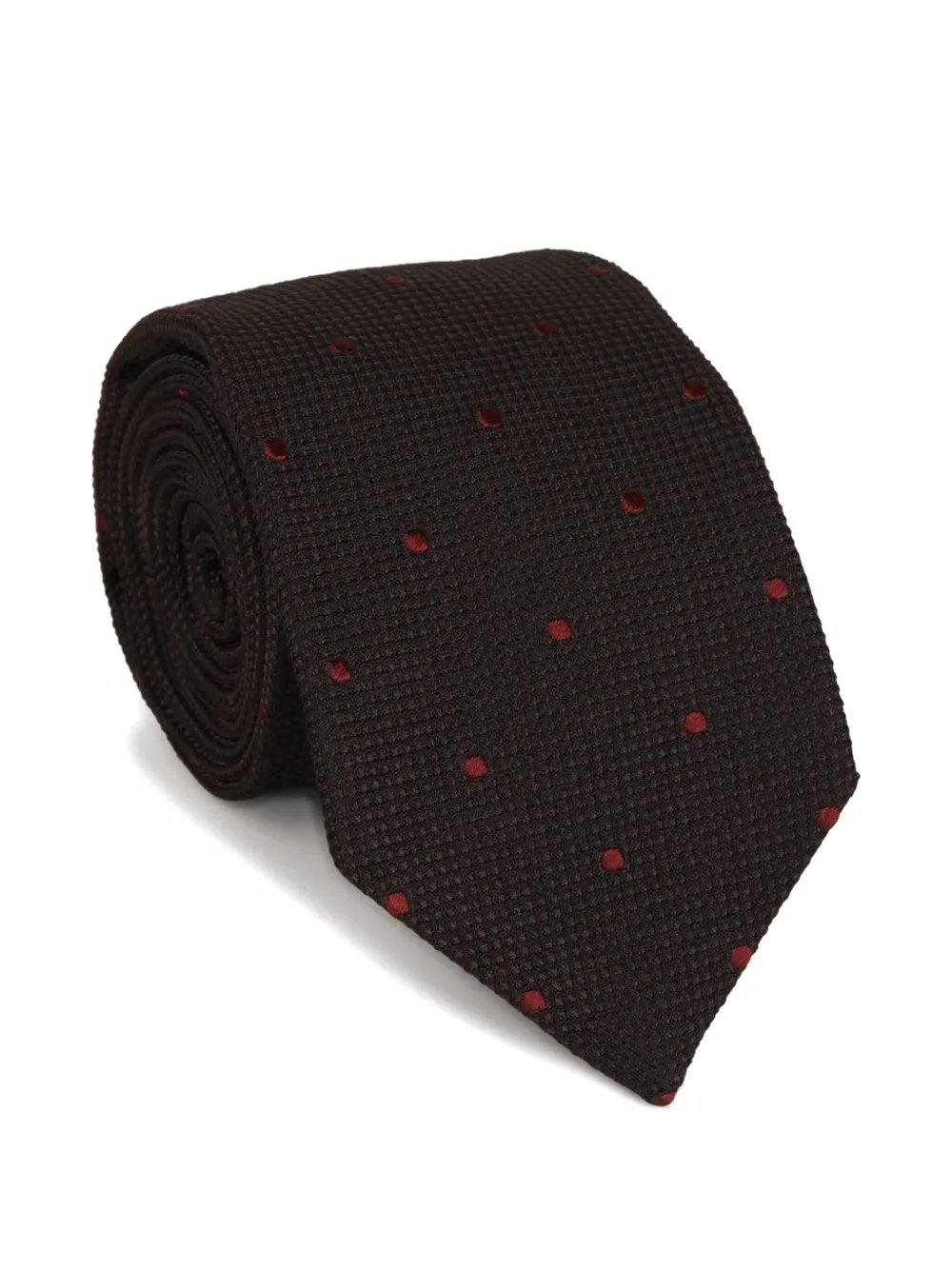 Kiton Stropdas met stippen Bruin