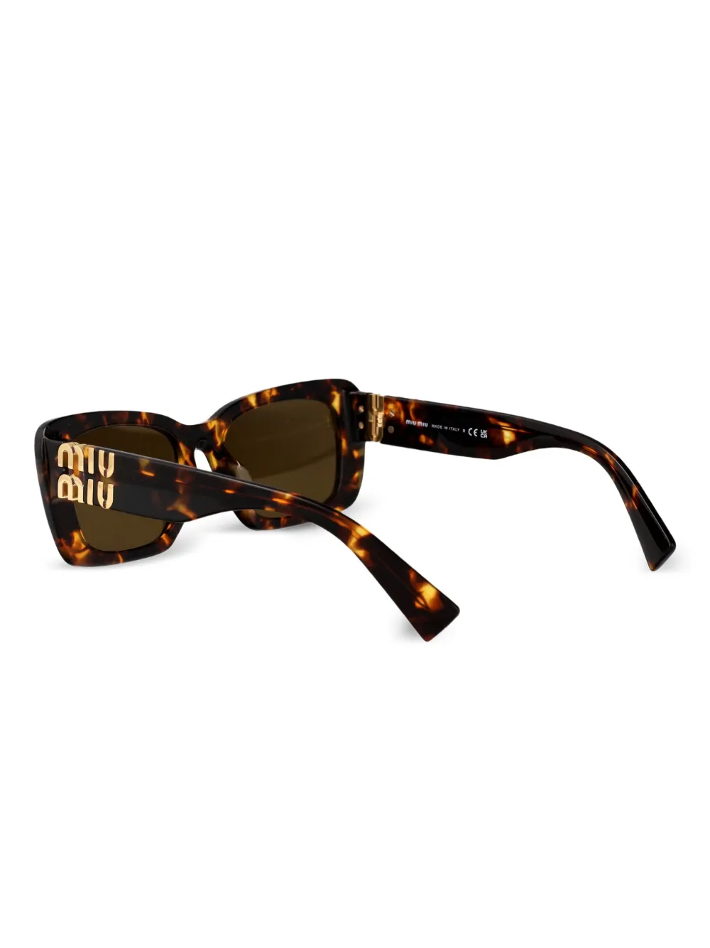 Miu Eyewear Zonnebril met vierkant montuur Bruin