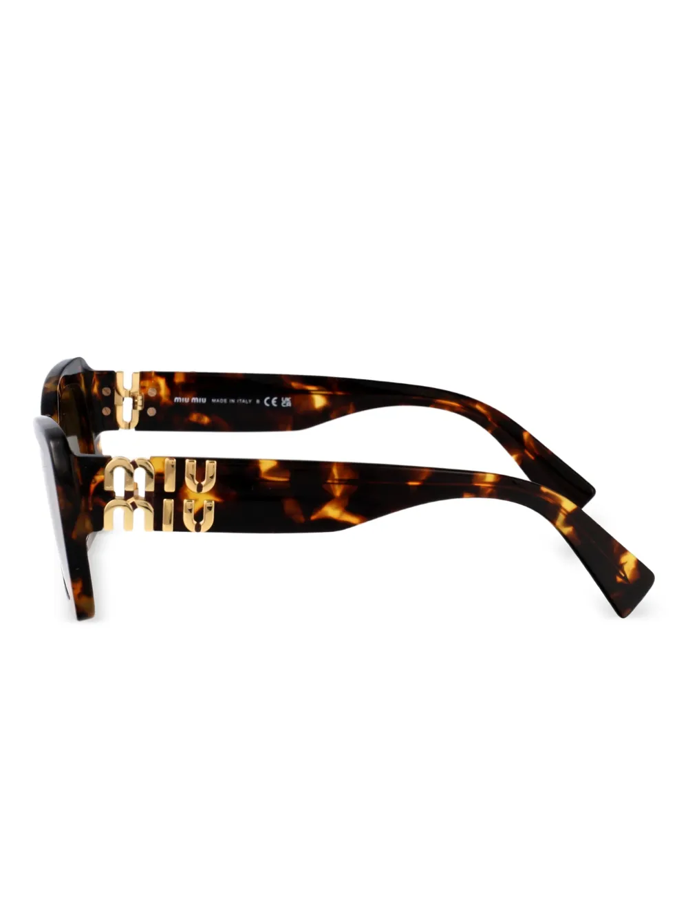 Miu Eyewear Zonnebril met vierkant montuur Bruin