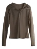 Amomento mesh long-sleeved hoodie - Brown