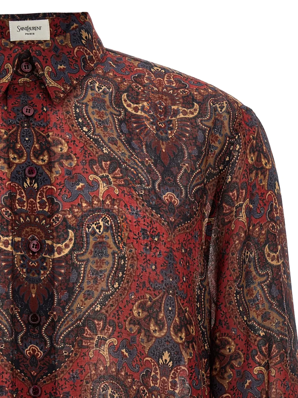 Saint Laurent Overhemd met paisley-print Rood