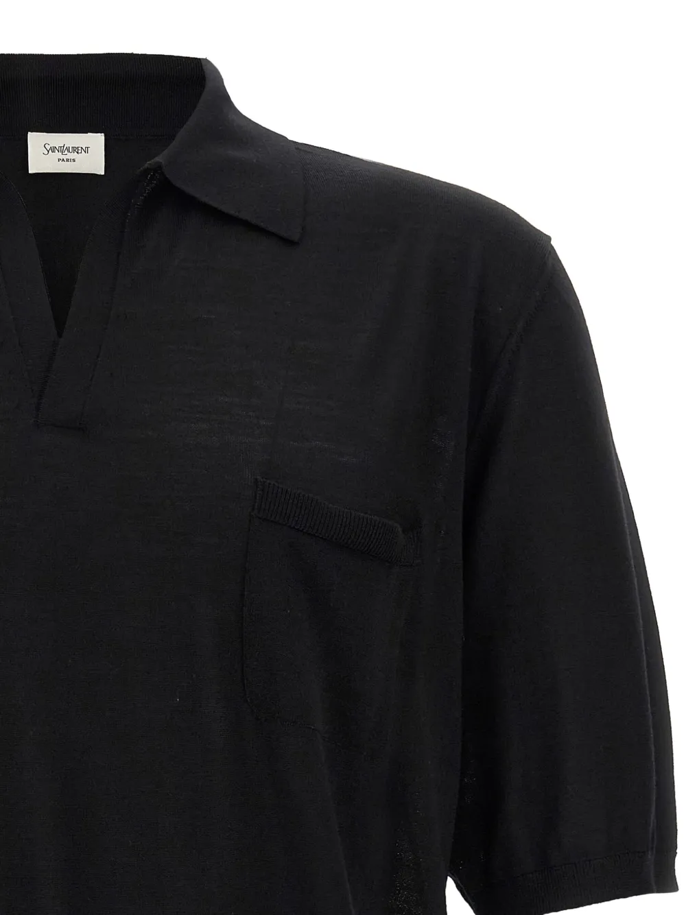 Saint Laurent Wollen T-shirt Zwart
