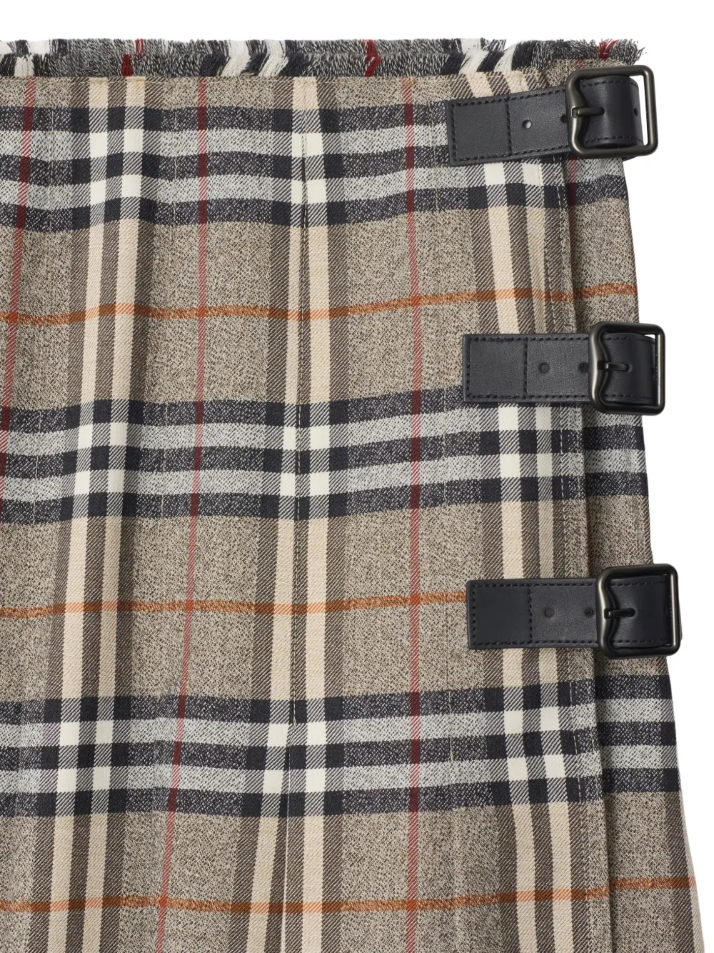 Shop Burberry Wool Midi Skirt