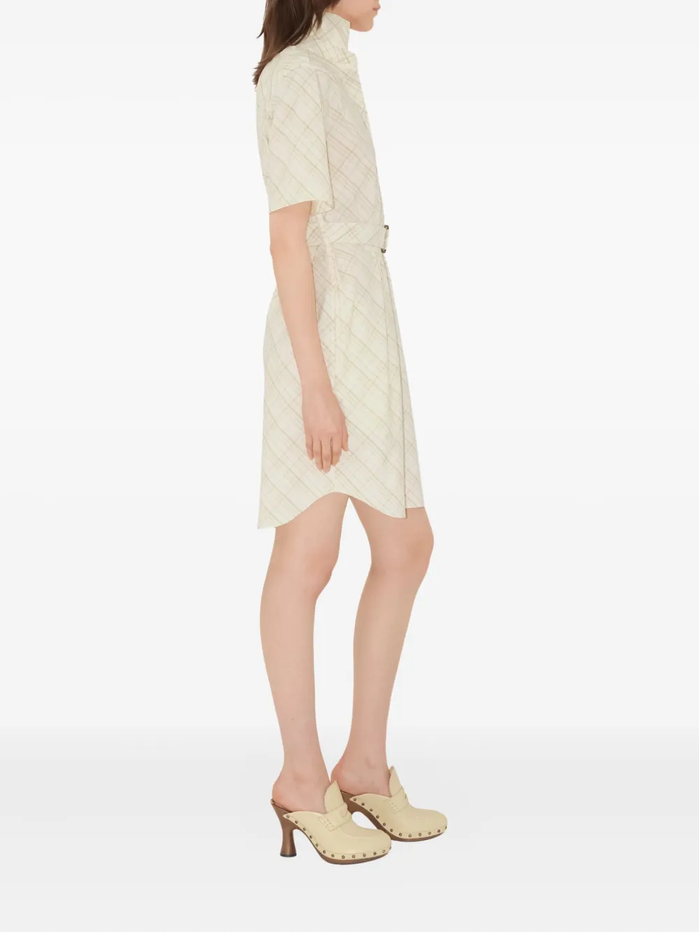 Burberry Geruite katoenen shirtjurk Wit