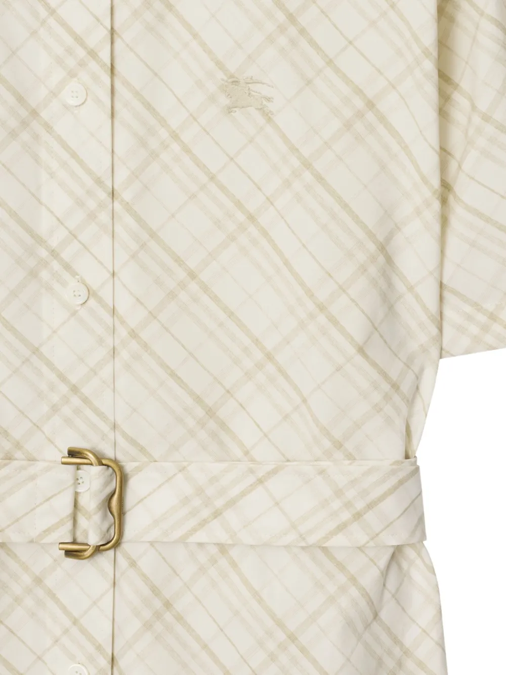 Burberry Geruite katoenen shirtjurk Wit