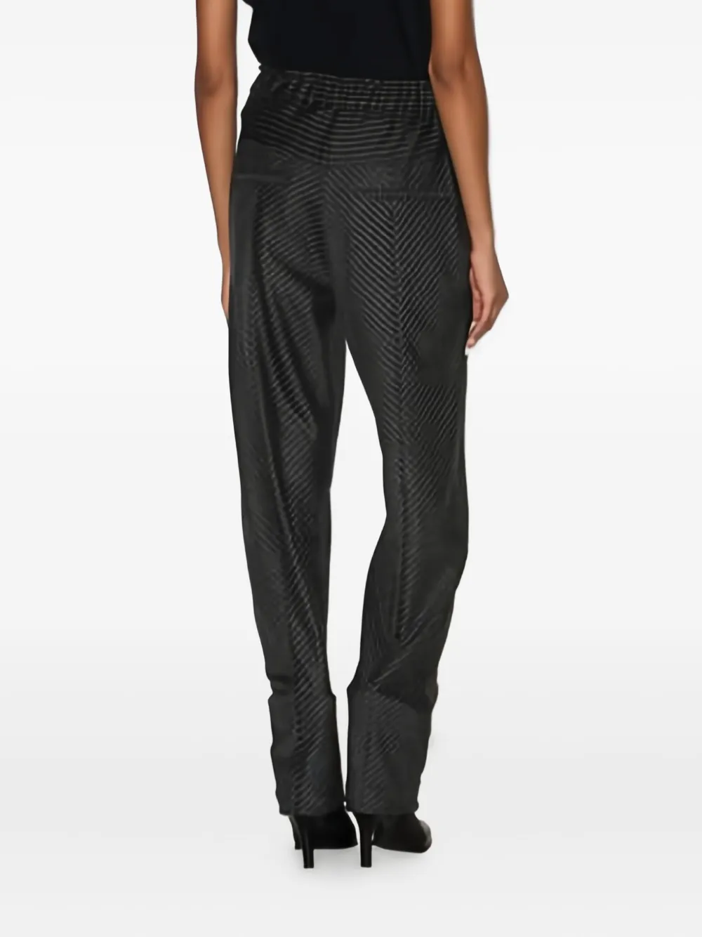 ISABEL MARANT Broek met elastische taille en visgraatpatroon Grijs