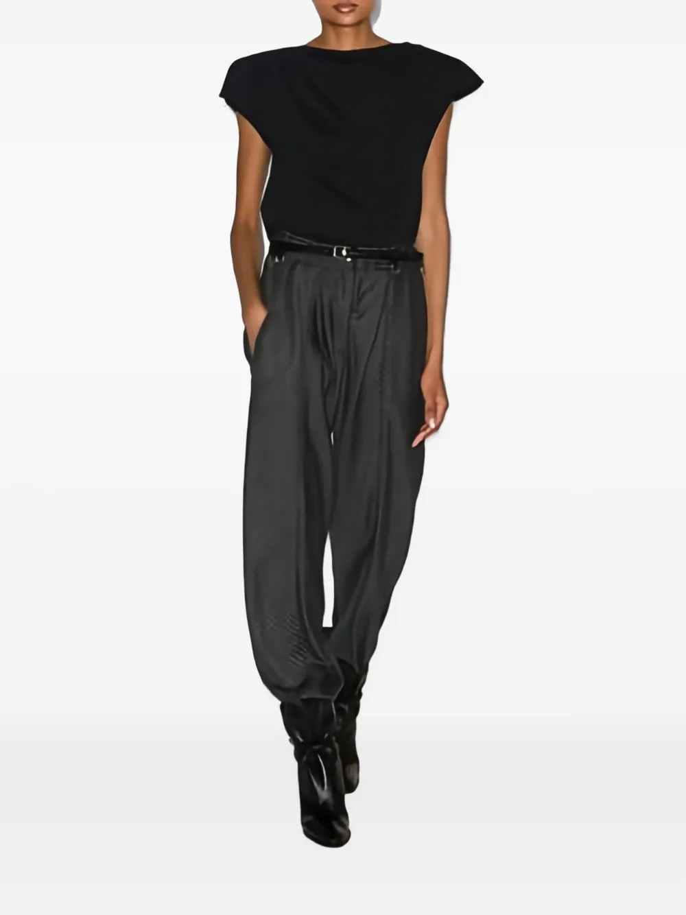 ISABEL MARANT Broek met elastische taille en visgraatpatroon - Grijs