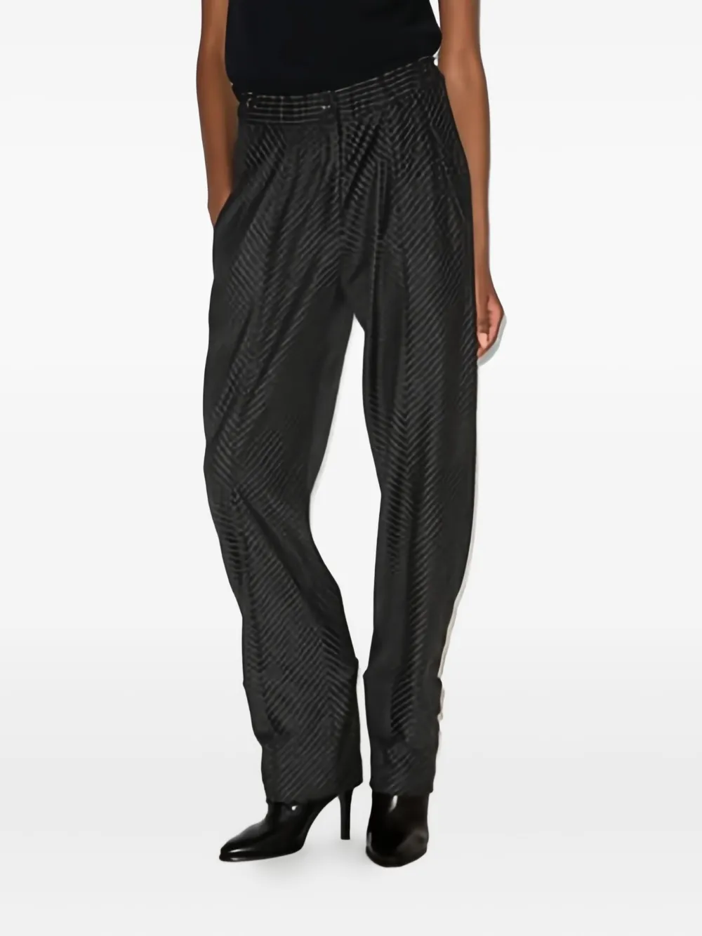 ISABEL MARANT herringbone-pattern elastic-waist trousers | Grey | Image 1