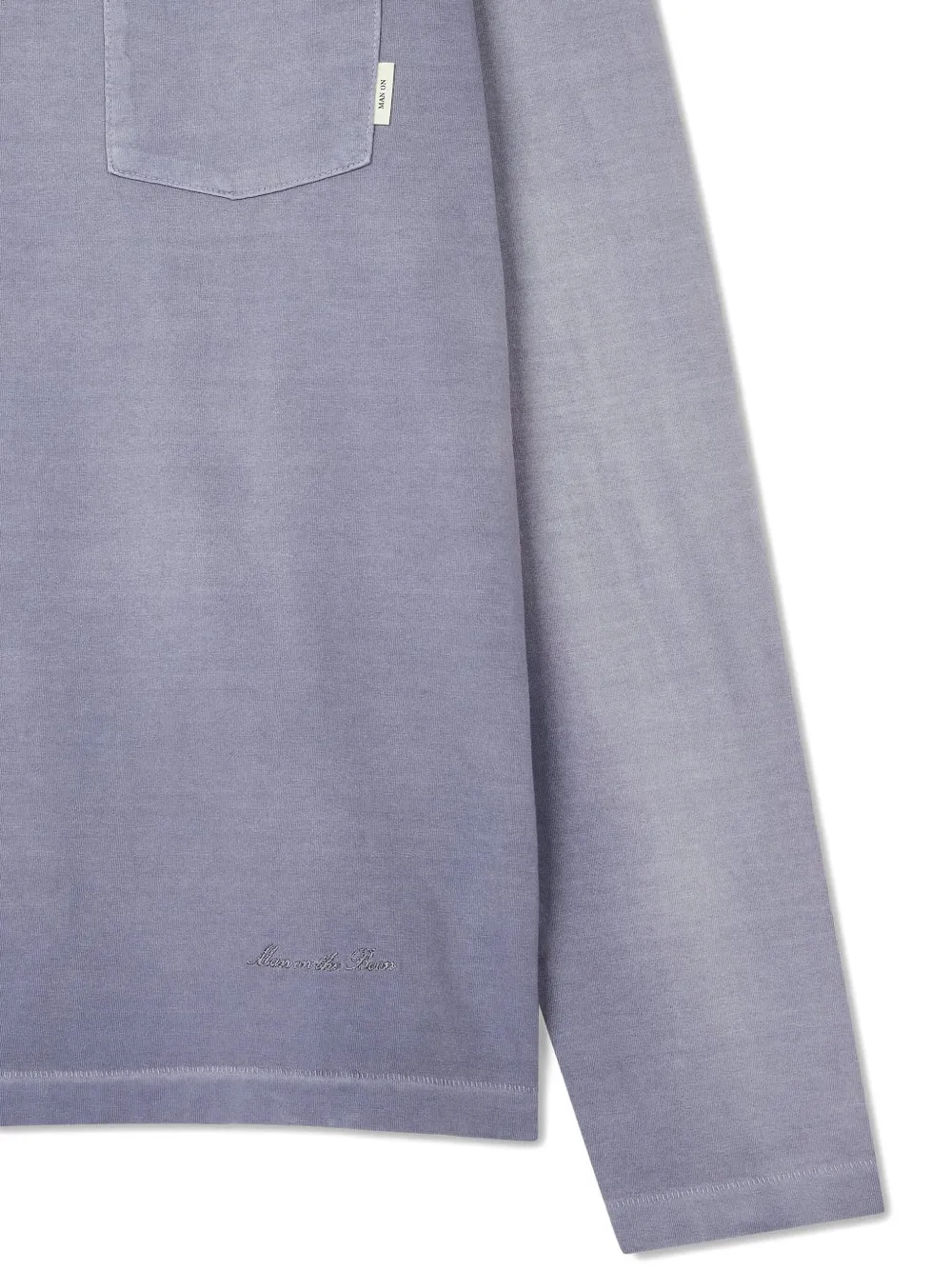 Man On The Boon. T-shirt met lange mouwen en zak Blauw