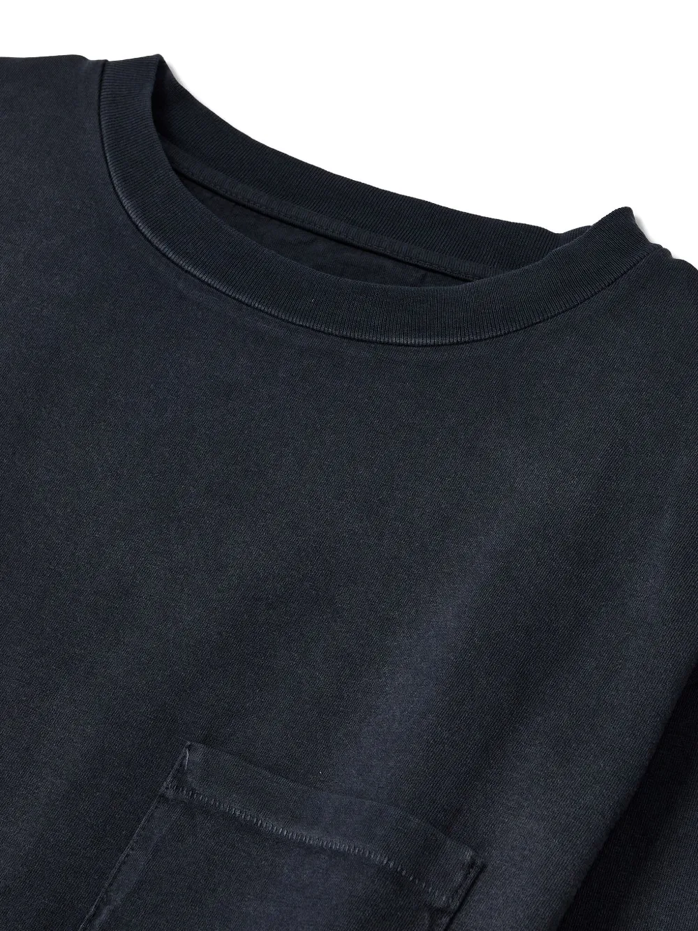 Man On The Boon. T-shirt met lange mouwen en zak Zwart