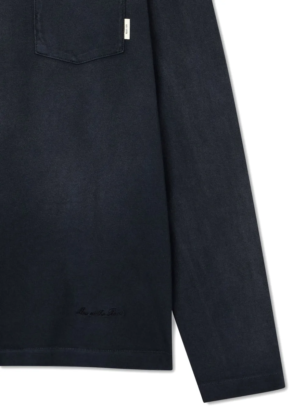 Man On The Boon. T-shirt met lange mouwen en zak Zwart