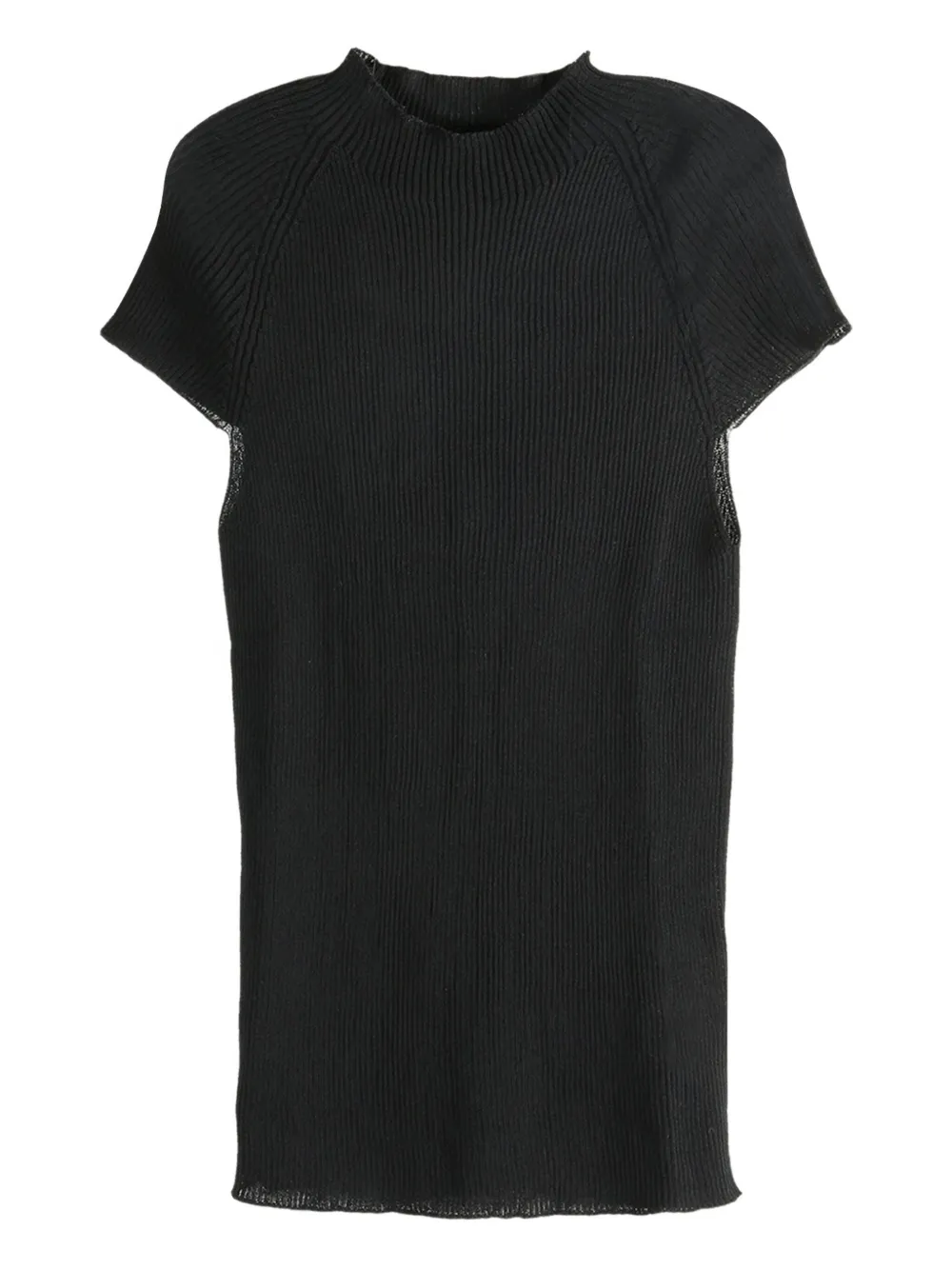 ribbed short-sleeved top