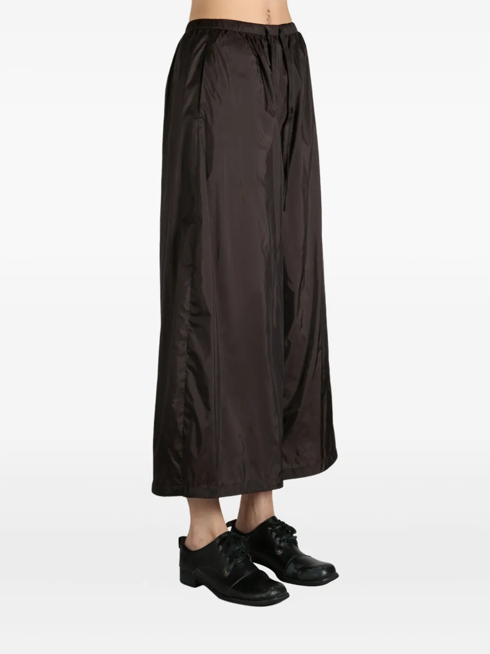 Amomento Broek met trekkoordtaille Bruin