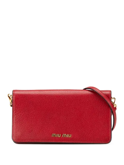 Miu Miu Pre-Owned 2010-2024 Goatskin Madras crossbody bag