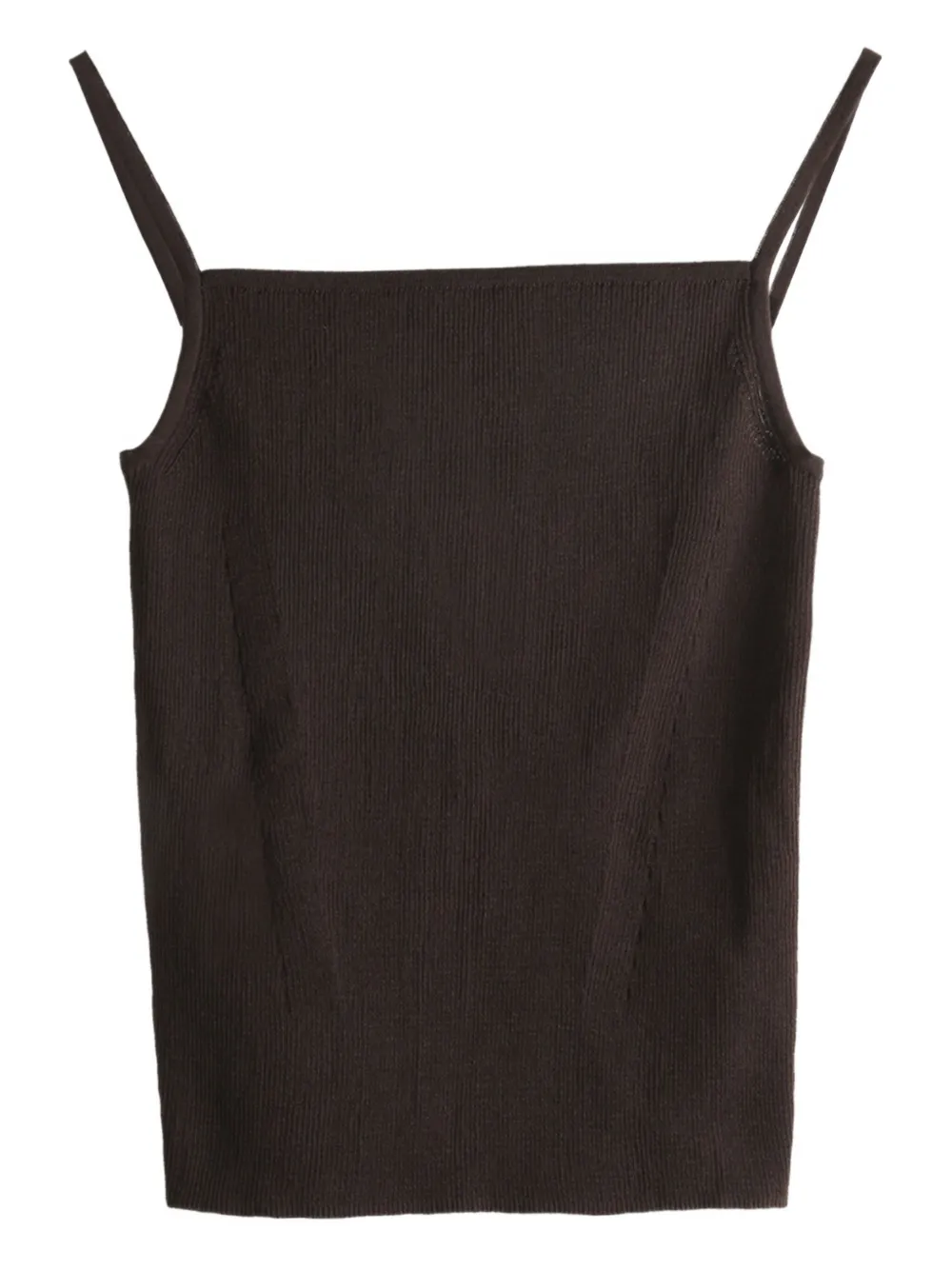 Amomento ribbed top | Brown | Image 1