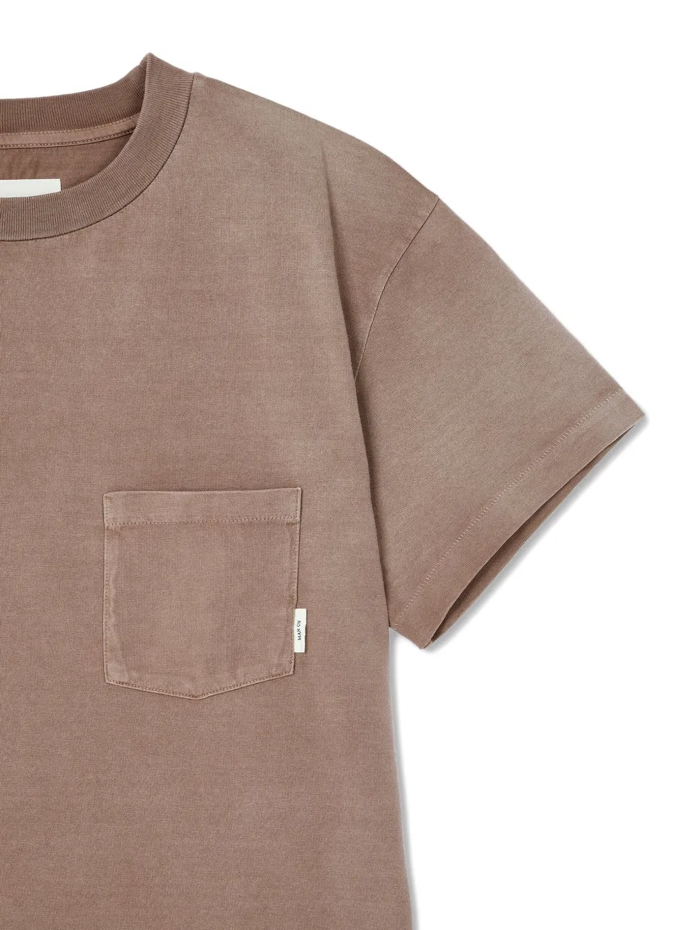 Man On The Boon. T-shirt met verwassen effect Bruin