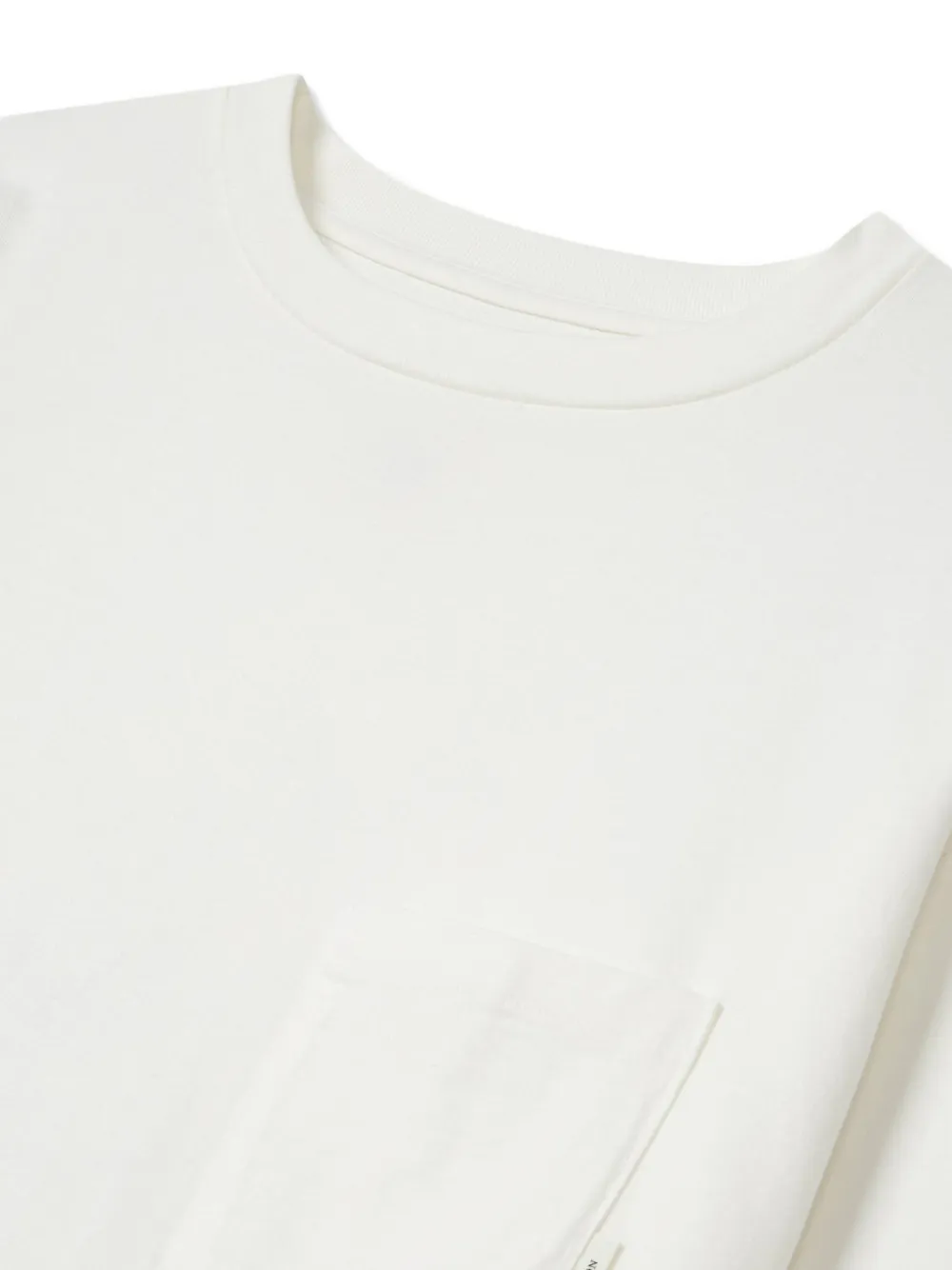 Man On The Boon. T-shirt met lange mouwen en zak Wit