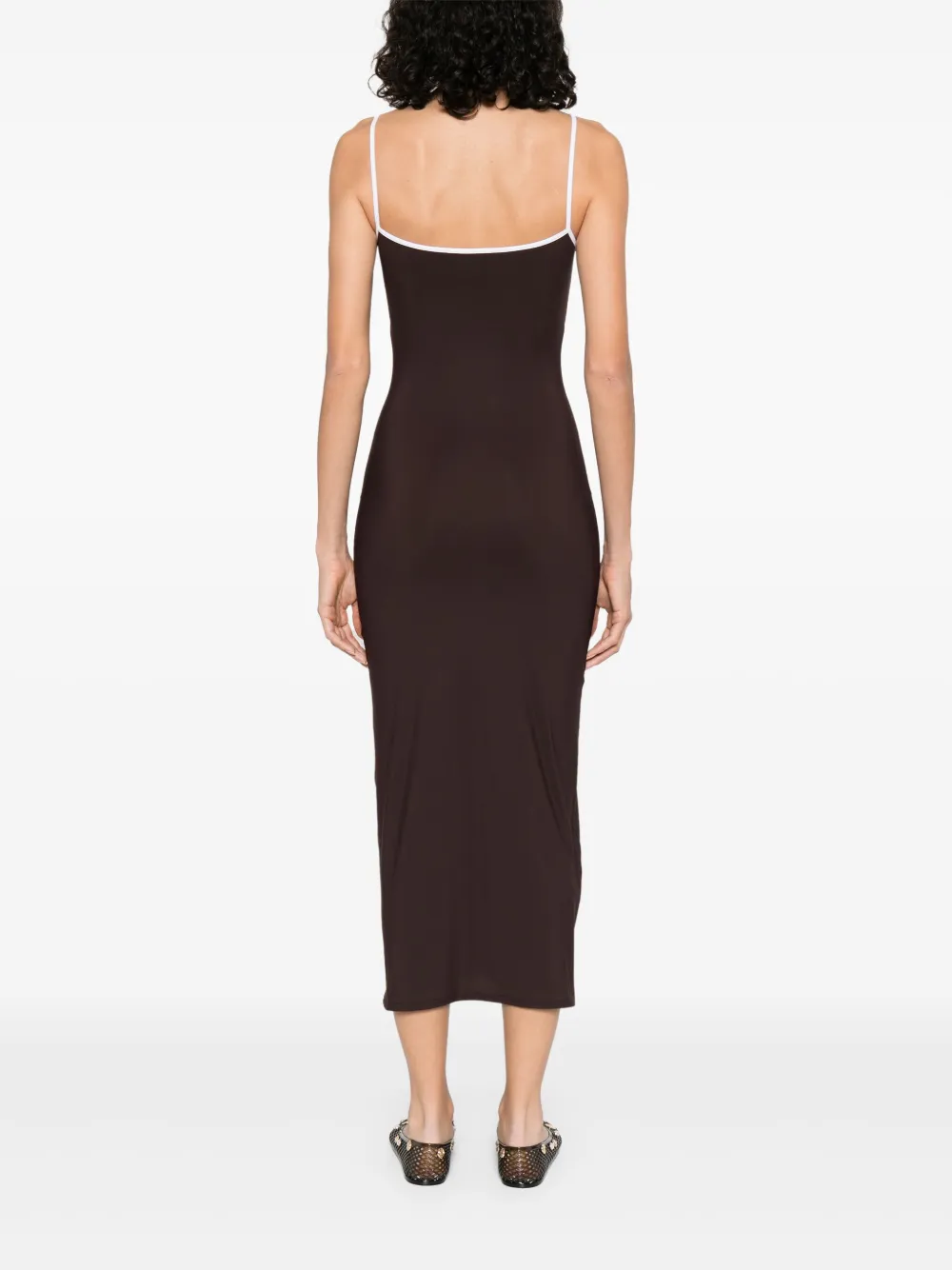 Miu contrast-trim midi dress Bruin