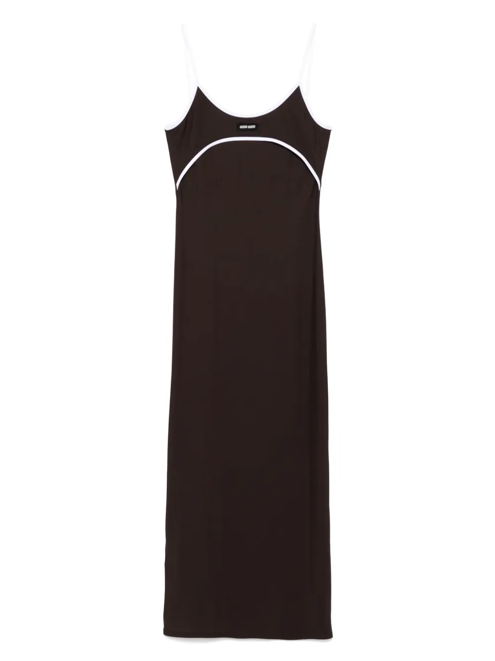 Miu contrast-trim midi dress Bruin