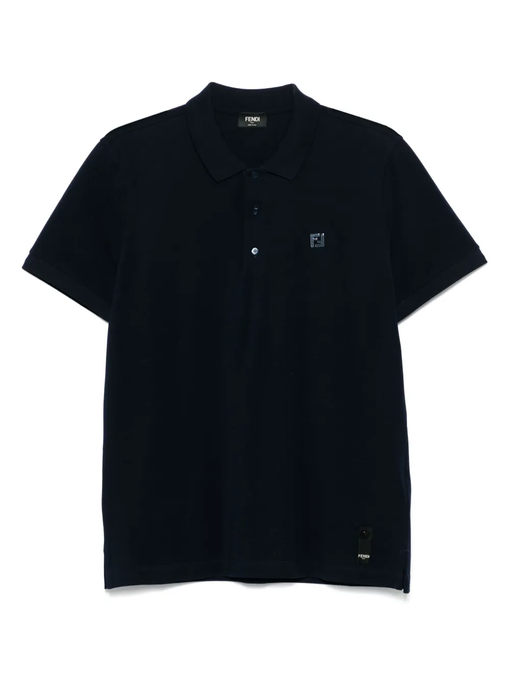 FENDI Polo con logo ricamato - Blu