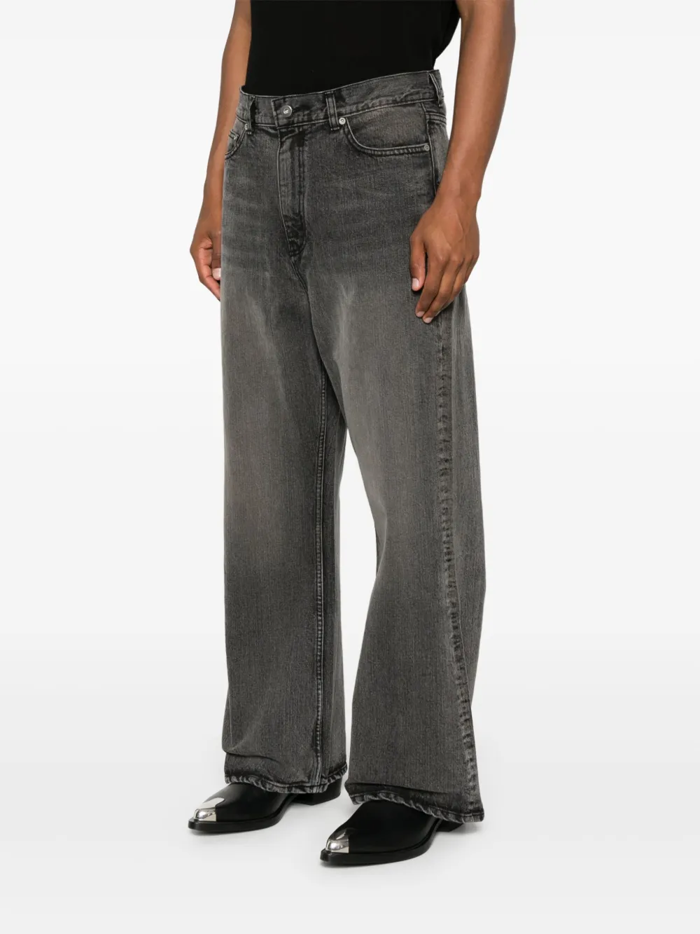 TONYWACK Jeans met wijde pijpen Zwart