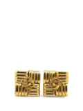 CHANEL Pre-Owned 1996 Gold Plated CC Square Clip on Earrings costume earrings