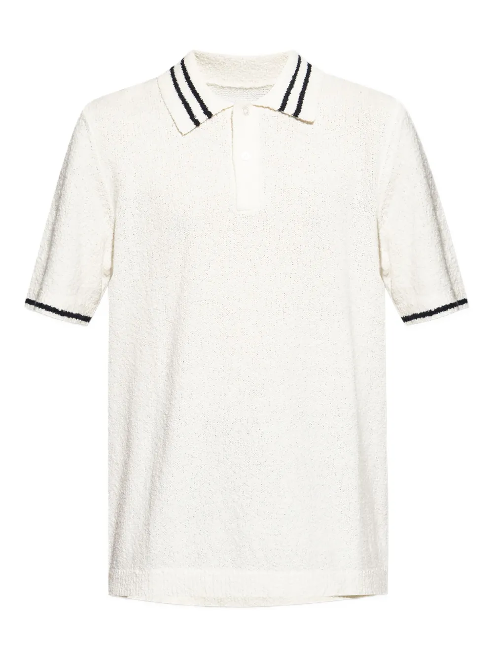 SAMSOE SAMSOE stripes-trim polo shirt - ホワイト SAMSOE SAMSOE stripes-trim polo shirt - ホワイト