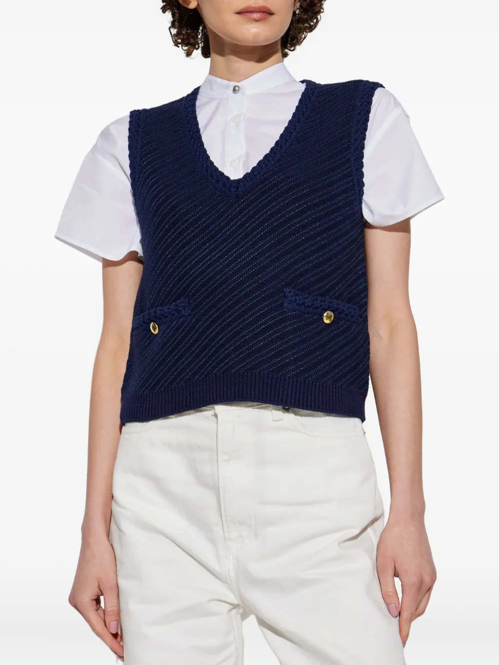 rag & bone Gebreide spencer Blauw