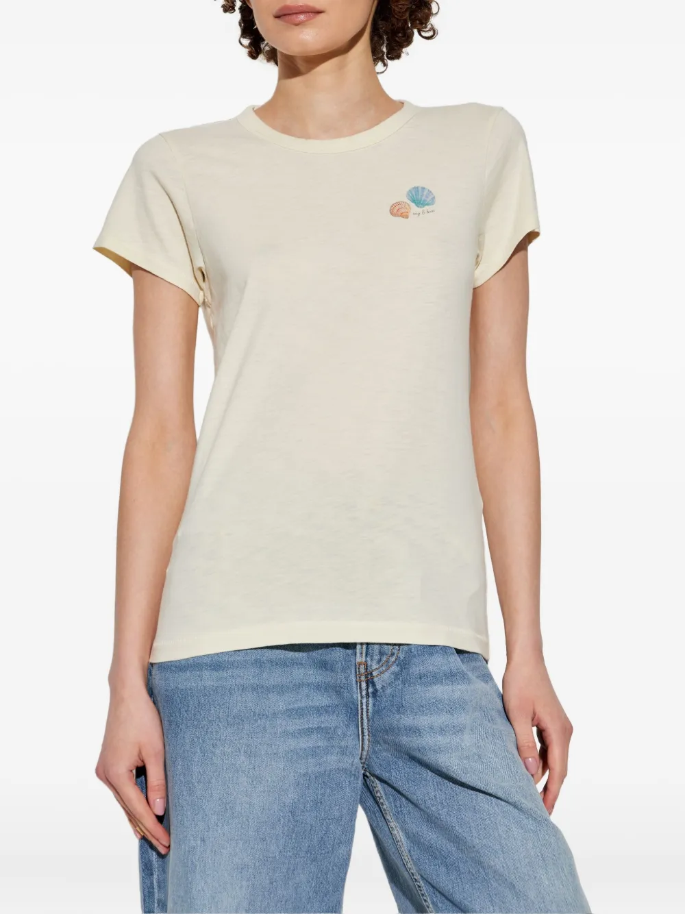 rag & bone Katoenen T-shirt Beige