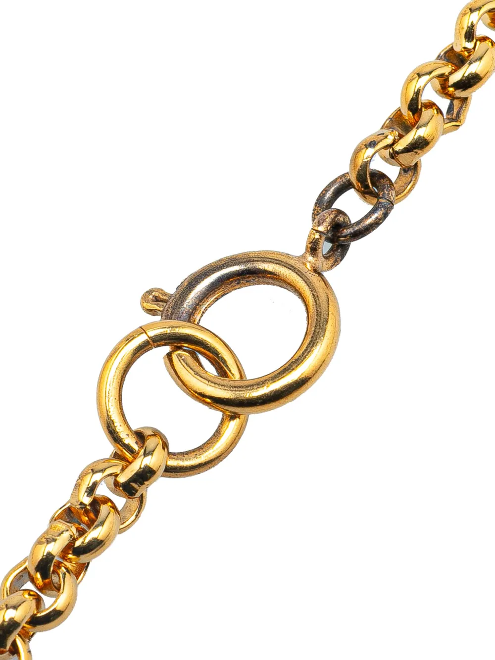 Pre-owned Chanel 1995 Gold Plated Cc Heart Pendant Necklace Costume Necklace
