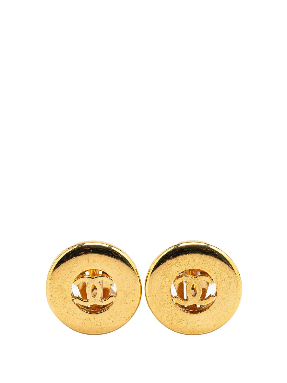 CHANEL Pre-Owned 1997 ゴールドプレーテッド ココマーク ラウンド クリップオン コスチューム イヤリング - CHANEL Pre-Owned 1997 ゴールドプレーテッド ココマーク ラウンド クリップオン コスチューム イヤリング -