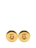 CHANEL Pre-Owned 1997 Gold Plated CC Round Clip On Earrings costume earrings