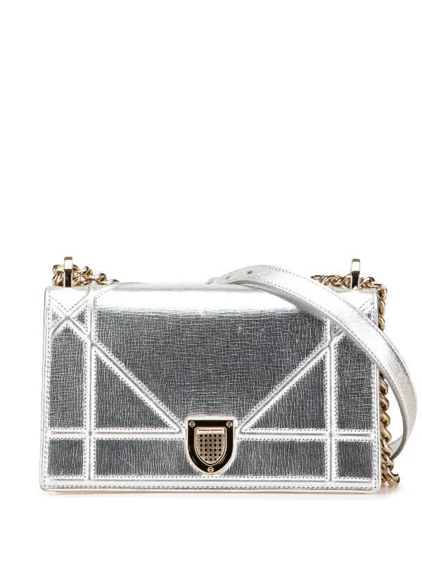 DIOR ショルダーバッグ シルバー Christian Dior Pre-Owned 2016 スモール メタリック グレイン