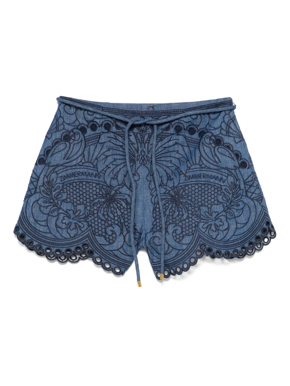ZIMMERMANN Shorts con ricamo - Blu