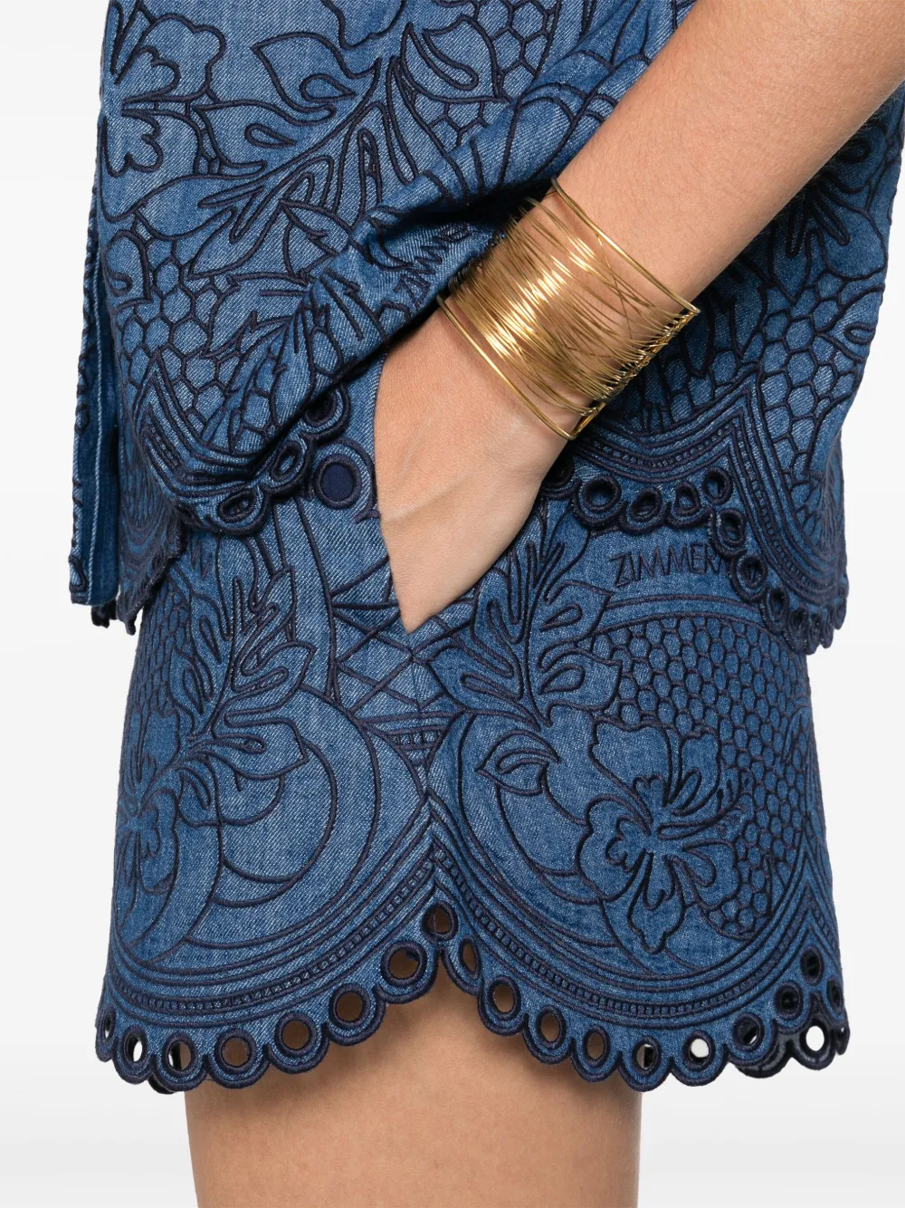 ZIMMERMANN Shorts met borduurwerk Blauw