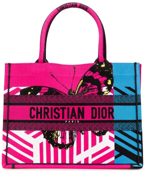 Christian Dior Pre-Owned 2021 Medium Embroidered Canvas Butterfly D Jungle Pop Book tote bag