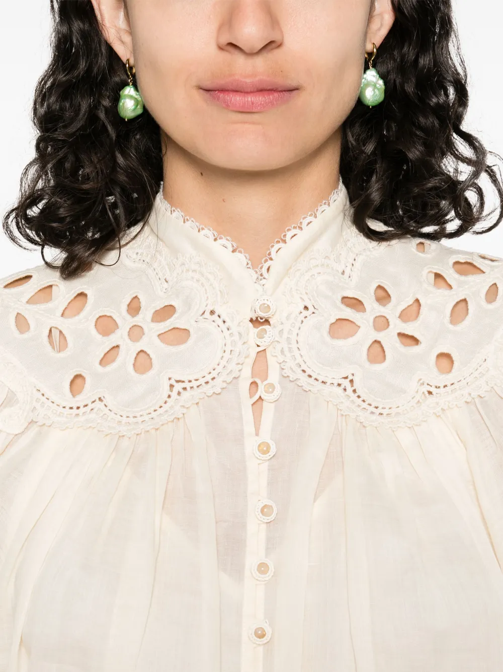 ZIMMERMANN Blouse met borduurwerk Beige