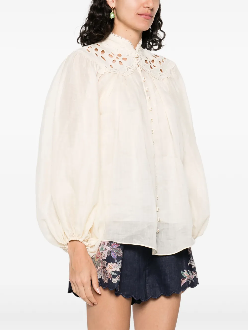 ZIMMERMANN Blouse met borduurwerk Beige