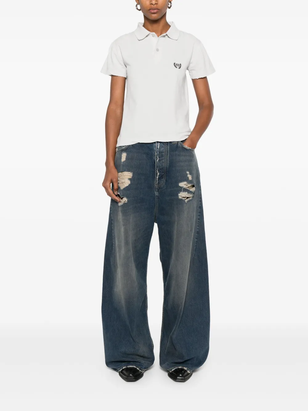 Balenciaga Jeans met wijde pijpen Blauw