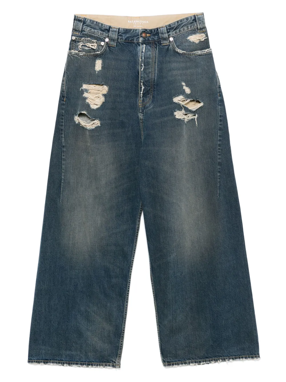 Balenciaga distressed wide-leg jeans – Blue