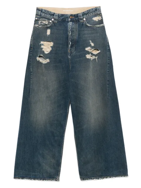 Balenciaga jeans anchos con efecto envejecido