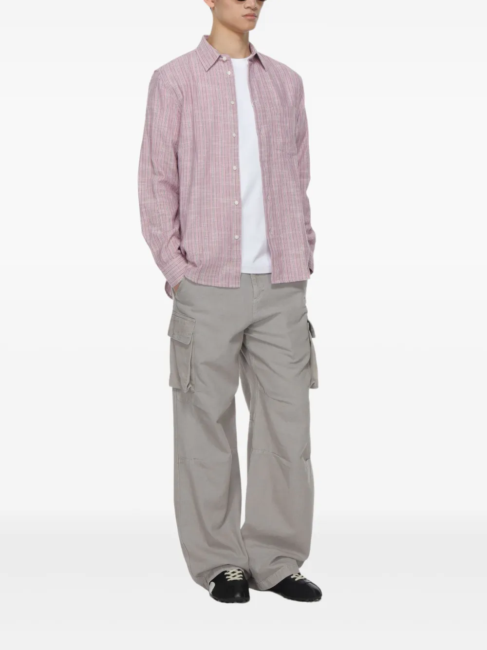 SAMSOE Gestreept overhemd Roze