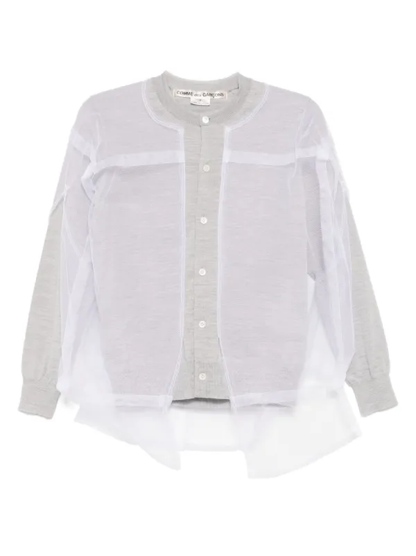 Comme des Garçons Layered Wool Cardigan in Grey